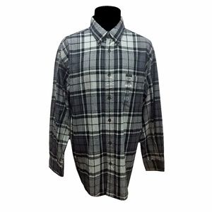 ST. JOHN'S BAY MEN'S XL BLACK GRAY PLAID SHIRT